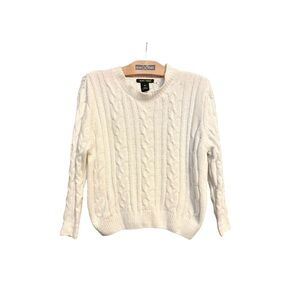 White Cable Knit Sweater